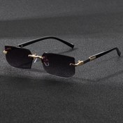 Resim Erkekler ve kadınlar için uygun, günlük giyim için mükemmel ve tüm mevsimler için fotoğraflar için şık retro dekorasyon için uygun, pil gerektirmeyen şık kare çerçevesiz gözlükler 