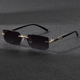 Resim Erkekler ve kadınlar için uygun, günlük giyim için mükemmel ve tüm mevsimler için fotoğraflar için şık retro dekorasyon için uygun, pil gerektirmeyen şık kare çerçevesiz gözlükler 