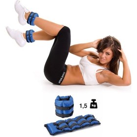 Resim Spor Byfit 1,5 Kg x 2 Adet El veya Ayak Bileği Ağırlığı mavi 