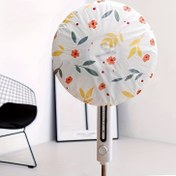 Resim 1pc Evrensel Esnek PEVA Fan Toz Kapağı, Su Geçirmez ve Nem Geçirmez, Duvar Monte ve Zemin Fanlarına Uygun, Rastgele Çiçek Deseni, Ev Dekoru Aksesuarı 