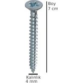 Resim Nisar Store Sunta Ahşap Ağaç Tahta Vidası Yıldız Uçlu Vida 30 Adet Boy 7 cm Kalınlık 4 mm 