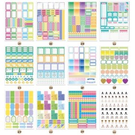 Resim 12 Yaprak Temel Planlayıcı Sticker Haftalık Günlük Program Sticker Planlayıcı Yapışkan Notlar Dıy Takvim Planlayıcı Günlük Dekorasyon Tip B 