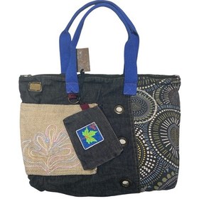 Resim Vintage Salaş Çok Renkli Orta Boy Günlük Seyahat Gezi Omuz Çantası 36cmx34cm Siyah 