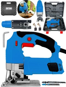 Resim Daflong Metal Şanzuman 6 Kademe Devirli Lazerli Otomatik Dekupaj Testere ÇANTALI -MAVI 