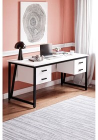 Resim Ms2c Çalışma Masası,ofis Masası - 70x160 Cm - Beyaz - 4 Çekmeceli Ms2c - 4 Çekmeceli - Beyaz 