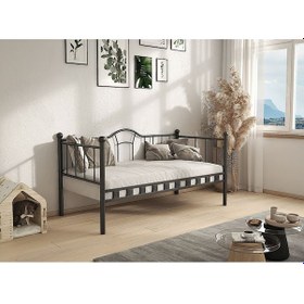 Resim Kamelya Sedir Metal Karyola - 90 X 200 Cm - Siyah 90 x 200 