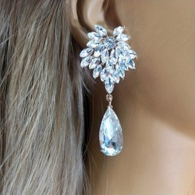 Resim Şık Boho Şık Çok Renkli Zirkonya Yaprak & Su Damlası Püskül Küpeler - 925 Gümüş Gönderi, Günlük Kıyafetler veya Hediye İçin Mükemmel 