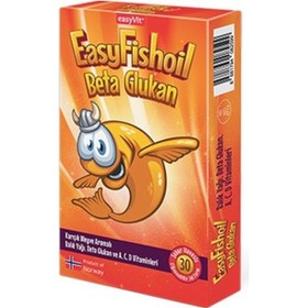Resim Easyvit Easyfishoil Beta Glukan Çiğnenebilir 30 Tablet Jel Form 