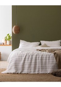 Resim Madame Coco Raya Çift Kişilik %100 Pamuk İpliği Boyalı Nevresim Takımı - Beyaz/bej 8684427124284 Çok Renkli 