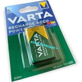 Resim ATAELEKTRONİK Yeni Seri Varta 9 Volt Şarjlı Pil 200mah 9 Volt Mallory M1604 Am6f 6lf62 Mn 1604 Pp3hp 006p Pil 