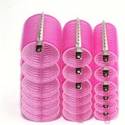 Resim 3 adet Saç Rulo Setleri, Plastik Kendi Tutucu Saç Curlerleri 3 Boyut Saç Ruloları, 10 adet Metal Saç Takanları, DIY Saç Düzenleme Aletleri 