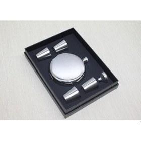 Resim 9064683826242drvs - 4 Shot Bardaklı Matara Seti Yuvarlak Çelik 