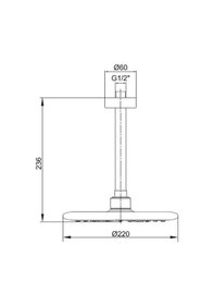 Resim Ar Acuba Tepe Duş Başlığı Tavandan Borulu Ø 220 Mm 102145063 