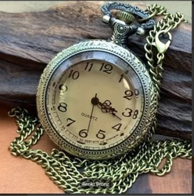 Resim RTRRH Retro Bronz Kuvars köstekli Cep Saati 