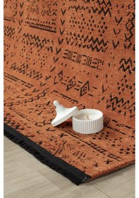 Resim Gaia Kiremit Halı Yıkanabilir Kaymaz Taban Şönil Kilim Dokuma Pamuk Taban Kilim 10320 Kiremit 