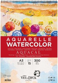 Resim Aquacal Coldpres A3 Üstden Spiralli Suluboya Blok 15 Yaprak İnce Dokulu 