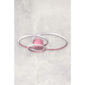 Resim Mediterian Modern Pembe Çocuk ve Salon Avizesi, Alüminyum, 3'lü Led, 60x45 cm 