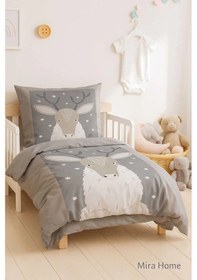 Resim Yenidoğan Kız / Erkek Unisex Bebek Nevresim Takımı %100 Pamuklu Geyik Çok Renkli 