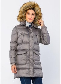 Resim Cekmon Kadın Regular Fit Astarlı Çok Cepli Kapuşonu Çıkan Rahat Mont 001 