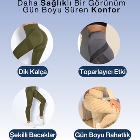 Resim 3'lü Etki Taytı Selülit, Varis, Lipödem Loluna - M / Siyah 
