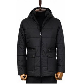 Resim Wessi Slim Fit Kapüşonlu Siyah Erkek Şişme Mont Siyah 