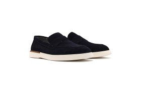 Resim Derimod Erkek Lacivert Süet Deri Casual Loafer 26SFD750210 