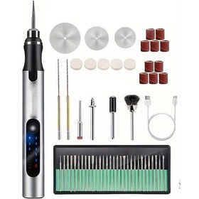 Resim Vkemall 10w Güçlü 3 Hızlı Akülü Oymak Taşıma Seti - Ahşap, Jade, Plastik İçin Taşlama, Parlatma, Kesme, Delme 