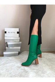 Resim RUXENE İDA 7CM BLOK-KALIN TOPUK DİZ ALTI ÇİZME 