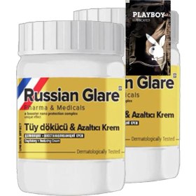 Resim Crazy Shopping Playboy Rusian Glare Tüy Dökücü Azaltıcı Krem Nano 2'li x 50 ml Rus Merhemi + Yanında Jel 