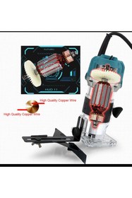 Resim MOONSHOP 600 Watt Profesyonel Formika Traşlama Freze Makinası Ve Uçları 6 Mm Pens 2 Yıl Garantili 