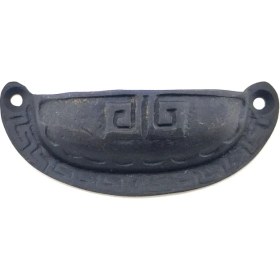 Resim Antika Tarz Dekoratif Pirinç Çizgili Tas Mobilya Kulbu - 37X90 Mm, Oksit - Lisinya 