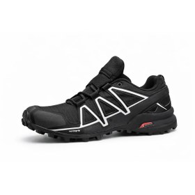 Resim Erkek Outdoor Spor Ayakkabı Trail Running Trekking Kaymaz Taban Siyah 
