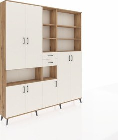 Resim Arges Dolap 17 Raflı 2 Çekmeceli 7 Kapaklı 220x30x243 Çam-aytaşı/aytaşı Aytası/aytası 