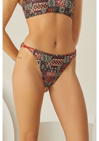 Resim Loya Kadın Renkli Lave İp Detaylı Tek Alt Bikini Çok Renkli 