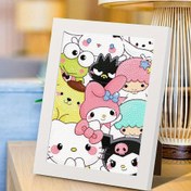 Resim Sanrio Ailesi 5D DIY Elmas Boyama Kiti, 16.99x22.0 cm, Tam Yuvarlak Matkap Mozaik Sanatı Çerçeve ile - Yaratıcı Ev Dekorasyon El Sanatları Seti 