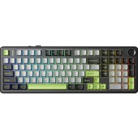 Resim Aula F99 Pro 3 Modlu Rgb Hot Swap Mekanik Graywood V3 Switch Kablosuz Makrolu Gaming Klavye Yeşil 