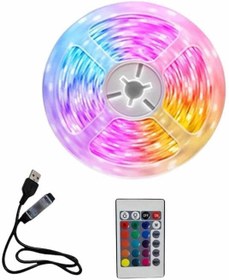 Resim 10M Şerit Led İç Mekan Renkli Rgb Şerit Led Kumandalı 