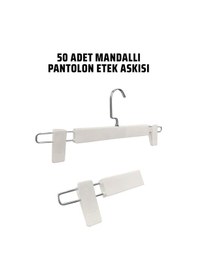 Resim Abs Plastik 50 Adet Yüksek Kalite 30 Cm Pantolon Askısı Beyaz 
