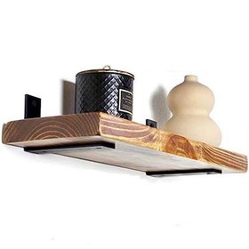 Resim Rafkestir Masif Ladin Duvar Rafı Ceviz Renk 70 CM x 18 CM 