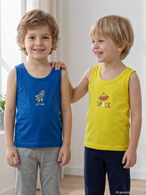 Resim Civil Boys Space 2-10 Yaş Erkek Çocuk 2'li Atlet - Standart / 10-11 Yaş 
