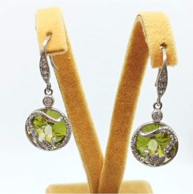 Resim Firuze Gümüş Peridot Taşlı Gümüş Kadın Küpe F1600528 