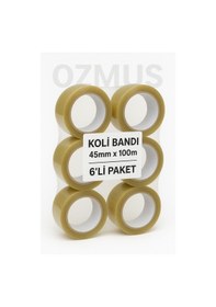 Resim 45mm X 100m Şeffaf Akrilik Koli Bandı 6 Lı Ekonomik Paket 6 