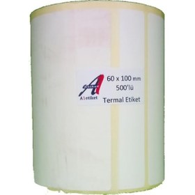 Resim PİA Etiket 60 x 100 mm 24.000 Adet Termal Barkod Etiketi 500 Sarımlı 48 Rulo 