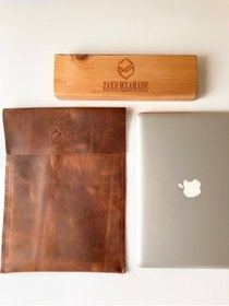 Resim Zake Mxamade Slim Fit Laptop Çantası Hakiki Deri Postacı Evrak Laptop Ipad Çantası 