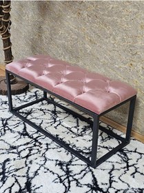 Resim Siyah Boyalı Diktörtgen 100 Cm X 40 Cm Oturak Puf - Bench - Makya Çok Renkli 