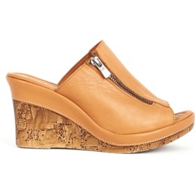 Resim Dericlub Rc 6137 Gerçek Deri Dolgu Topuk Kadın Terlik 