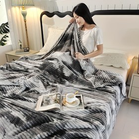 Resim Kanepe, Ev Ofisi, Kamp, Araba, Şal, Seyahat Örtüsü için Uygun Her Mevsim Çok Amaçlı Tie-Dye Polar Battaniye 