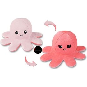 Resim Mod Değiştiren İki Yüzlü Ahtapot Peluş 25 Cm PEMBE 