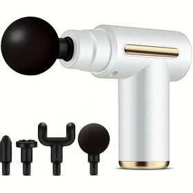 Resim 4 Adet Taşınabilir LCD Masaj Tabancası - 6 Hız Seviyesi & 4 Değiştirilebilir Başlık ile Derin Doku Rahatlatma, USB Şarjlı Kablosuz Kas Masaj Aleti (Sırt, Boyun, Bacaklar, Kalça) - 5 Renk Seçeneği, Erkekler ve Kadınlar için İdeal Hediye, Modern Tasarım, Yüksek Kaliteli Malzemeler, Dayanıklı Yapı 