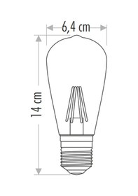 Resim Cata 6w E27 2700k Amber Renk Rustik Led Ampul Ct-4350 